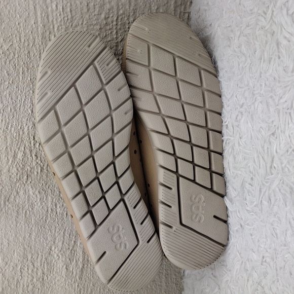 SAS Breezy Latte Leather Upper Round Toe Lace Up Moccasin Style Comfort Shoe - Picture 7 of 16